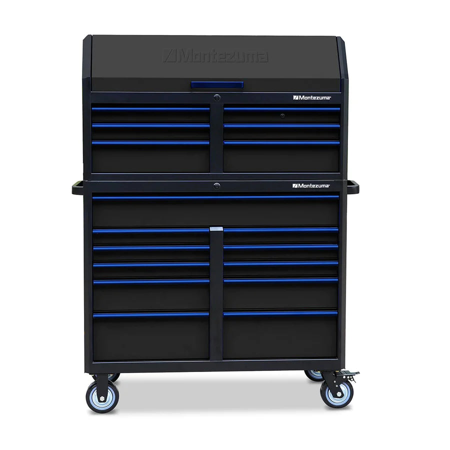 Montezuma 46 x 24 in. 17-Drawer Tool Chest and Cabinet Combo