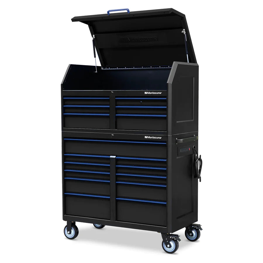 Montezuma 46 x 24 in. 17-Drawer Tool Chest and Cabinet Combo