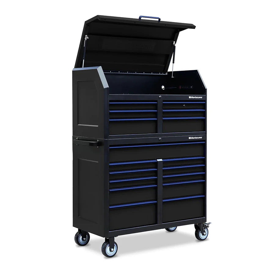 Montezuma 46 x 24 in. 17-Drawer Tool Chest and Cabinet Combo