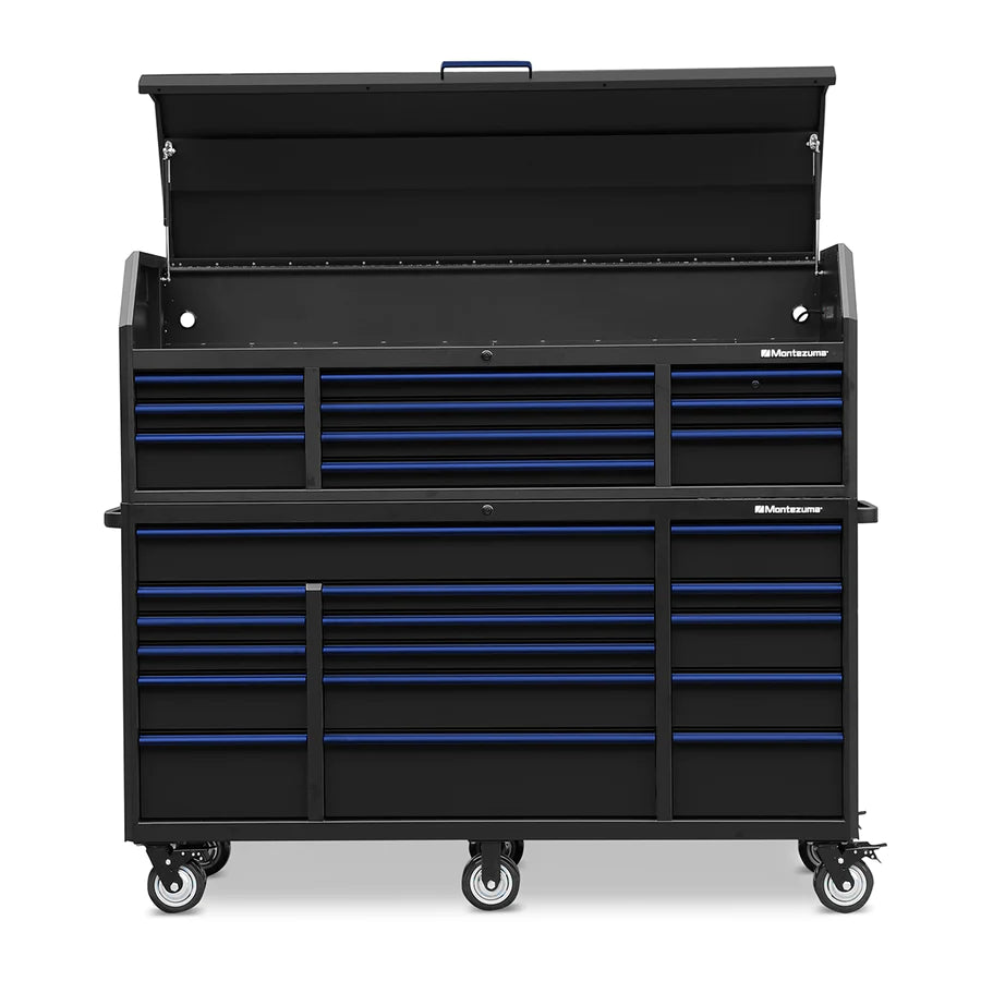 BKM722410CH 72 x 24 in. 10-Drawer Tool Chest with tool cabinet front, open