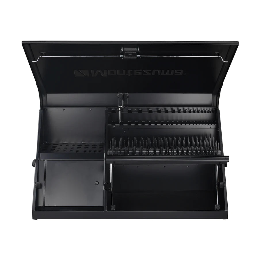 DX411FB black toolbox with black accents open front