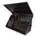 DX411FB black toolbox with black accents open