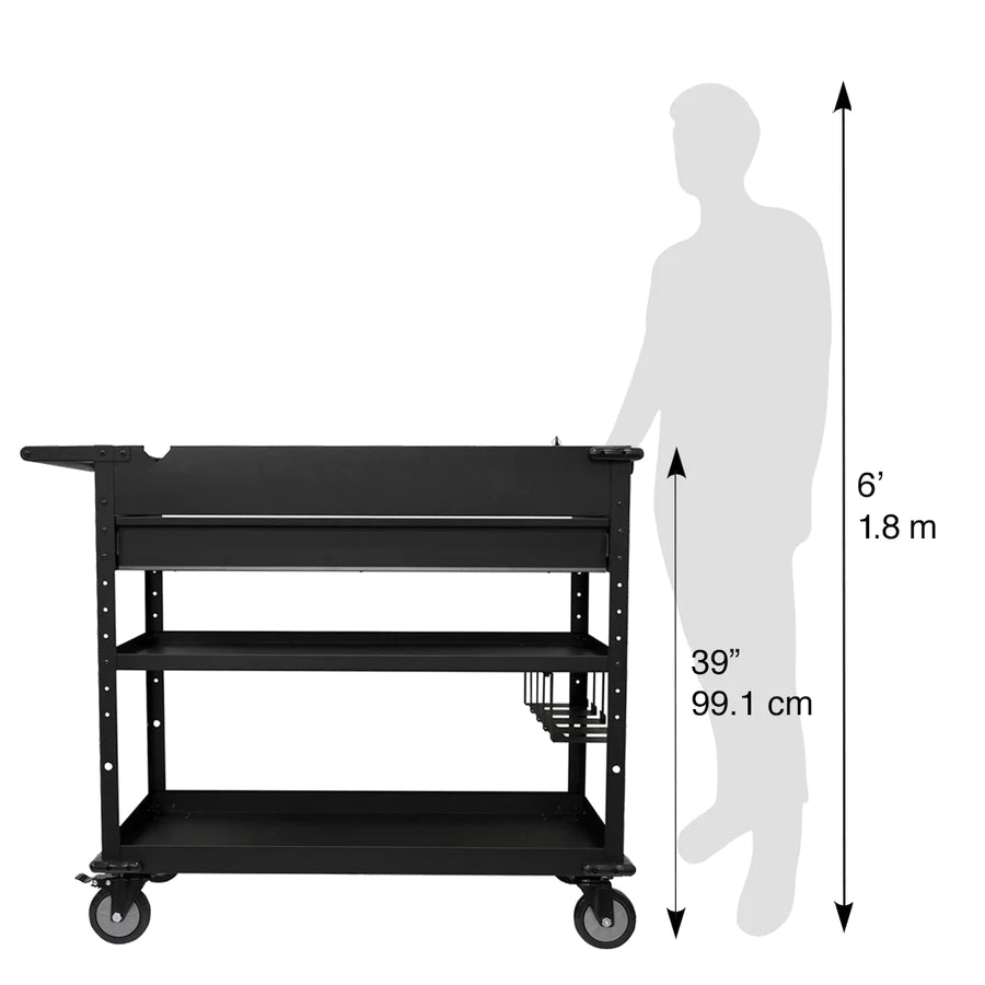 MUC4039B Mobile Work Cart height comparison